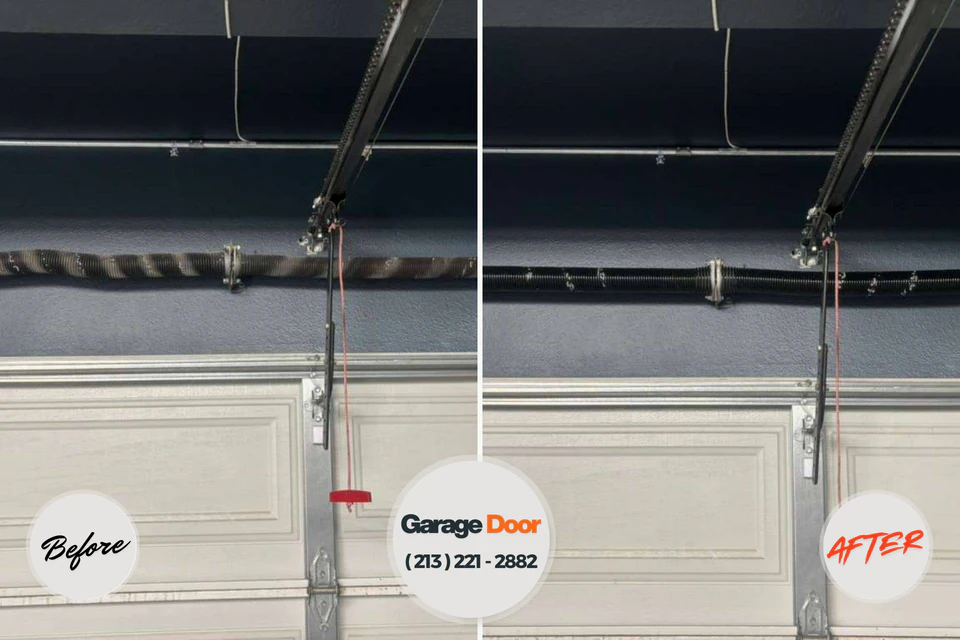 Before and after: garage door repair DuBois, PA